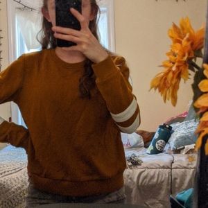 Forever 21 Striped Sleeve Crew